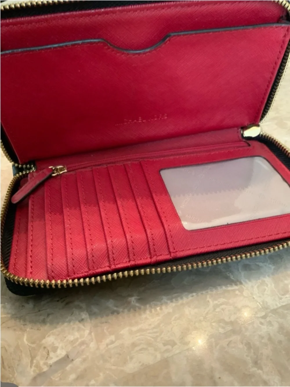 Michael Kors Black Wallet with Red Floral Print NWOT - Picture 10 of 10